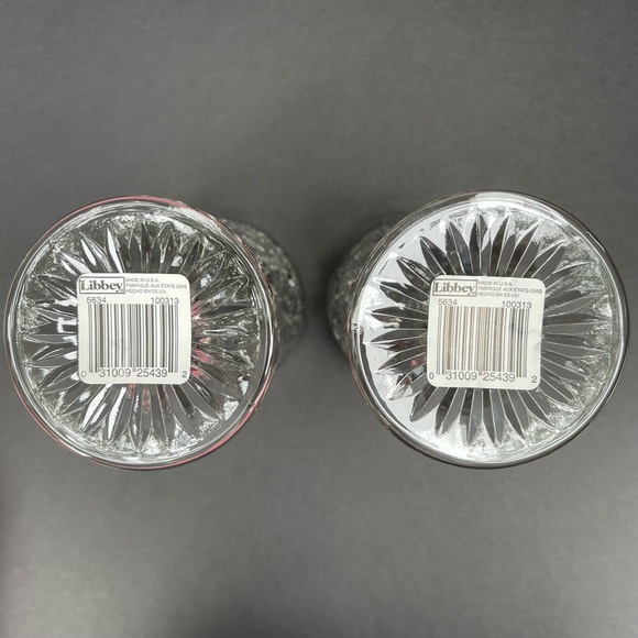 2 - Libbey Vintage Water / Wine Glass Goblets -  Star Burst Hob Star Pattern - Picture 7 of 8